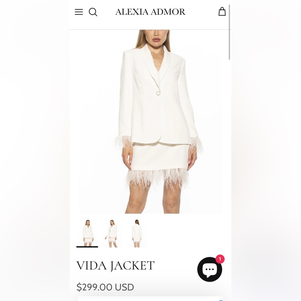 Blazer with feathered cuffs! Alexia Admor. Wore omce for my Bach perfect cond!